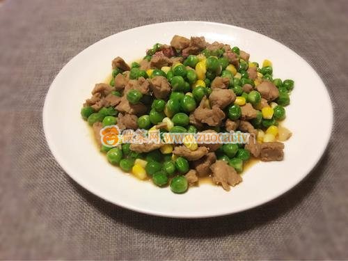 豌豆玉米炒肉丁的做法