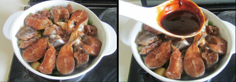 莲藕焖鮰鱼的做法的做法步骤5