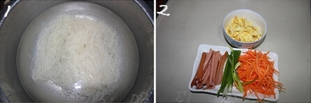 三丝鸡蛋炒米粉的做法步骤1